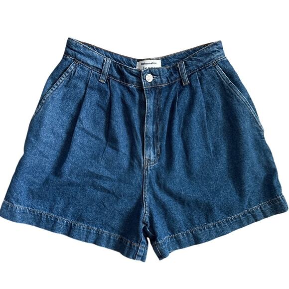 Reformation Jeans Francis High Rise Pleated Shorts Size 27 - Picture 6 of 10